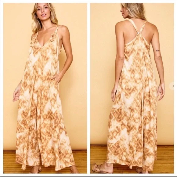 Tie Dye Boho Wide Leg Jumpsuit - Picture 4 of 5